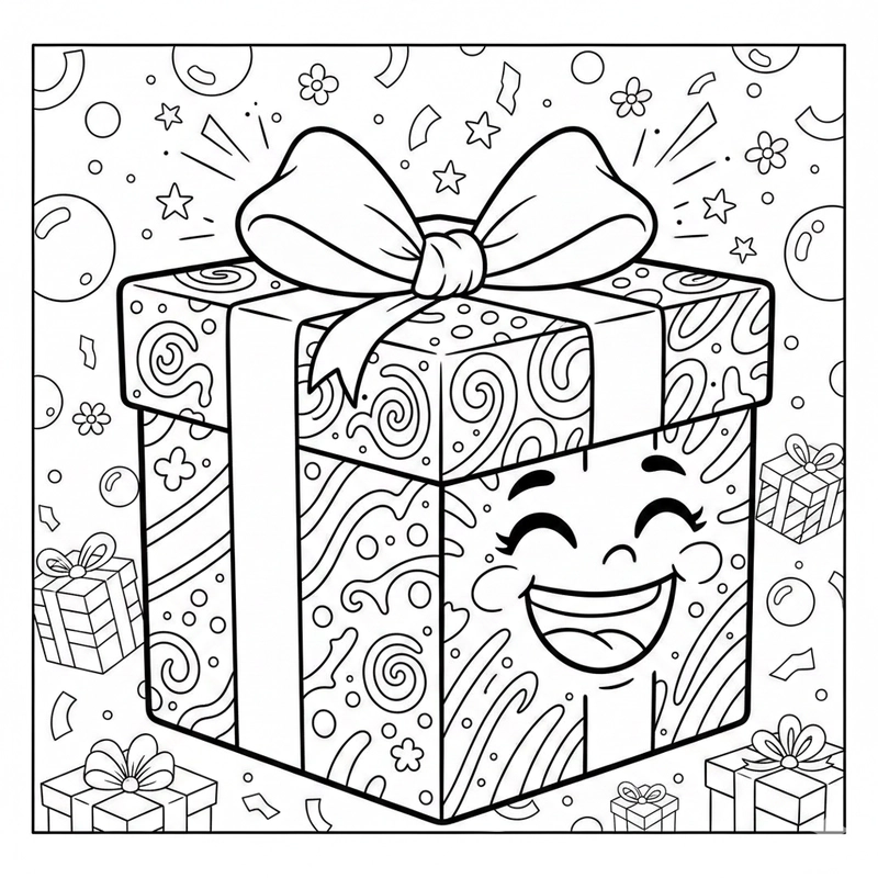 Tranh hộp quà đẹp giúp bé rèn kỹ năng tô màu