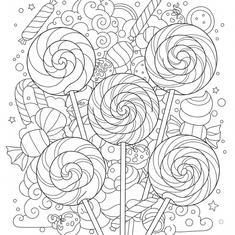 Tranh kẹo mút đẹp cho bé tô