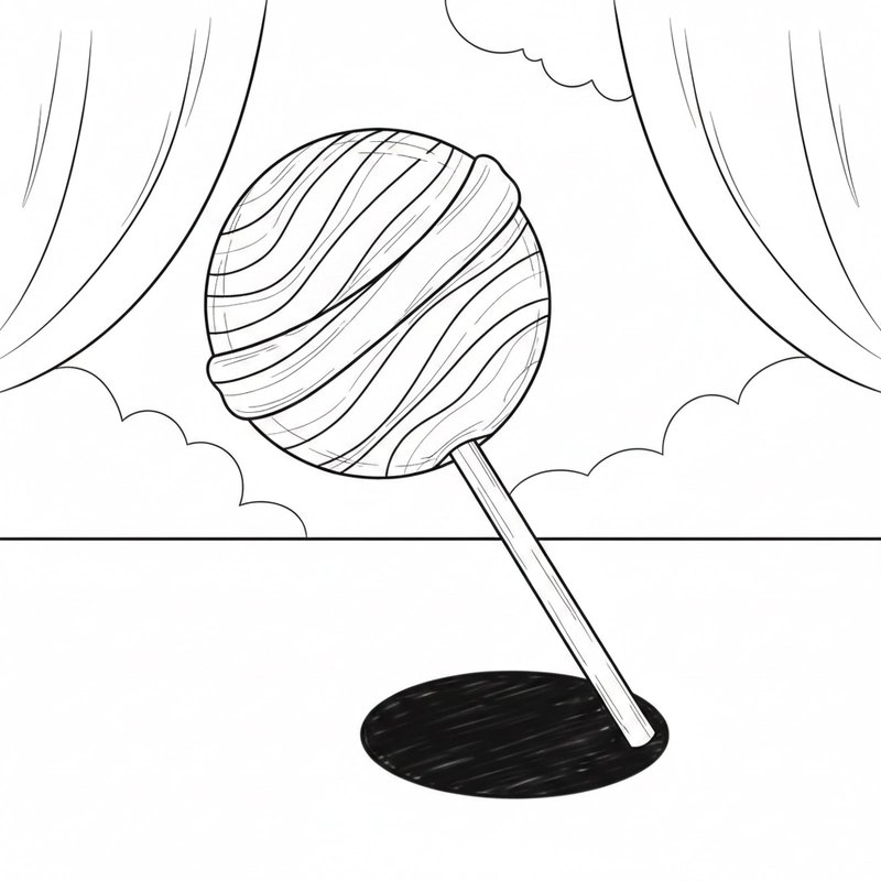 Tranh kẹo mút tô màu đơn giản