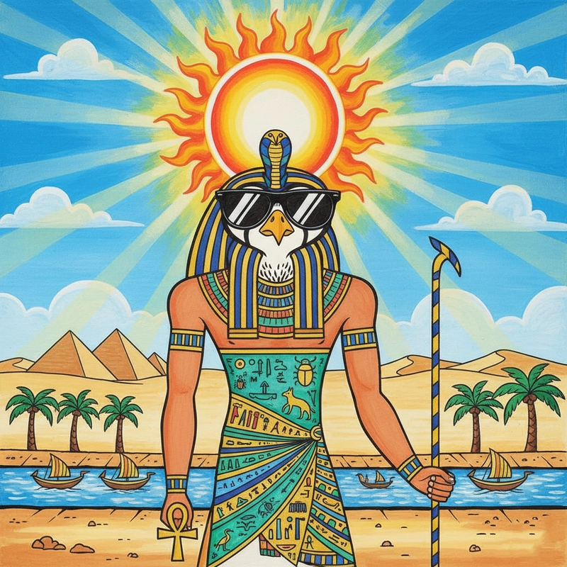 Tranh kiến trúc và nhân vật Ai Cập cổ đại