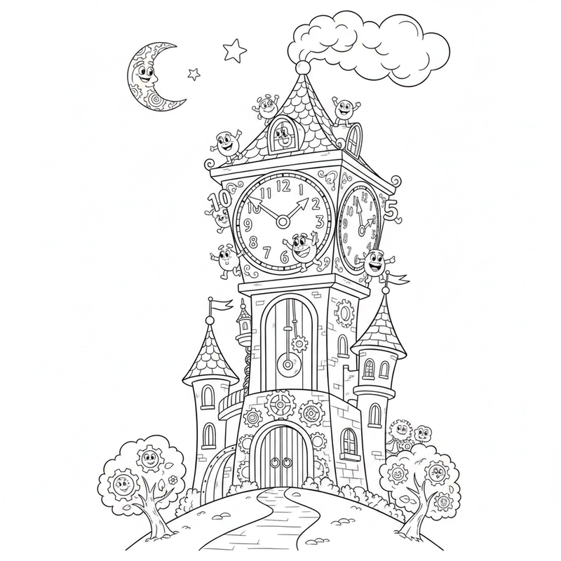 Tranh lâu đài công chúa dễ thương