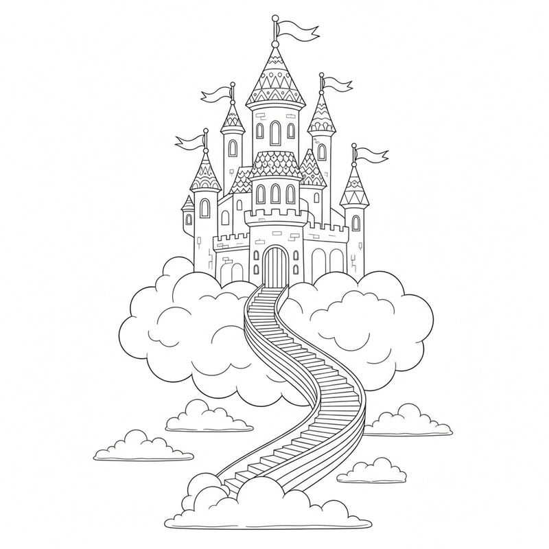 Tranh lâu đài công chúa dễ tô