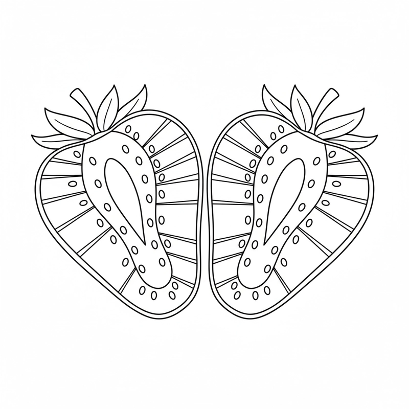 Tranh nét dâu tây đơn giản cho bé tô