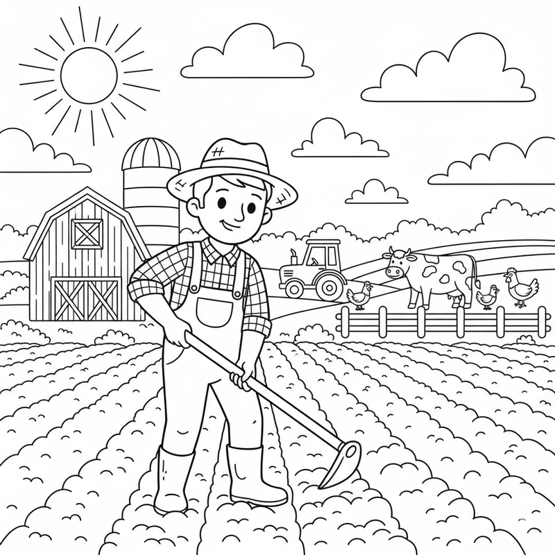 Tranh nông trại dễ tô cho bé