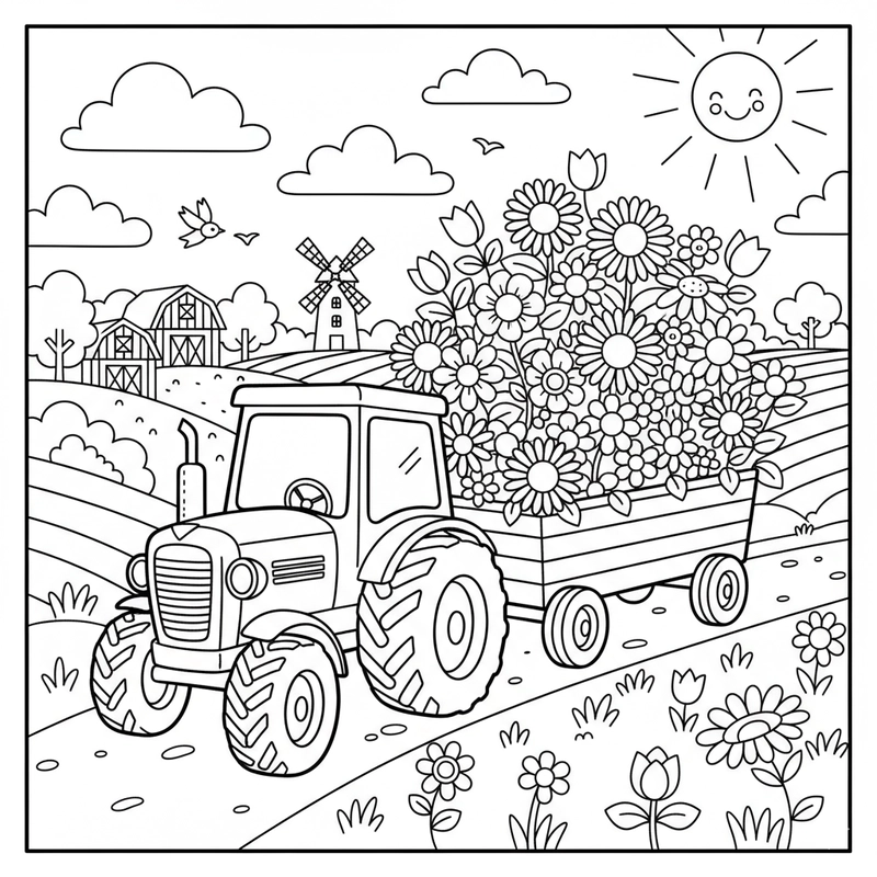 Tranh nông trại giúp bé thư giãn