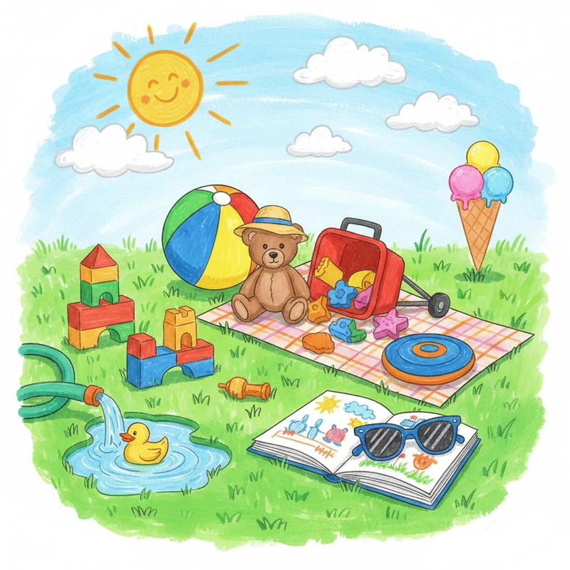 Tranh phong cảnh mùa hè đơn giản hài hòa