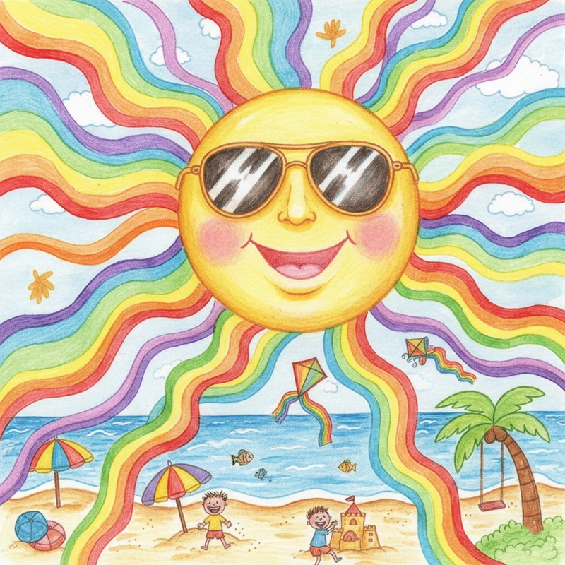 Tranh phong cảnh mùa hè lớp 5 rực nắng