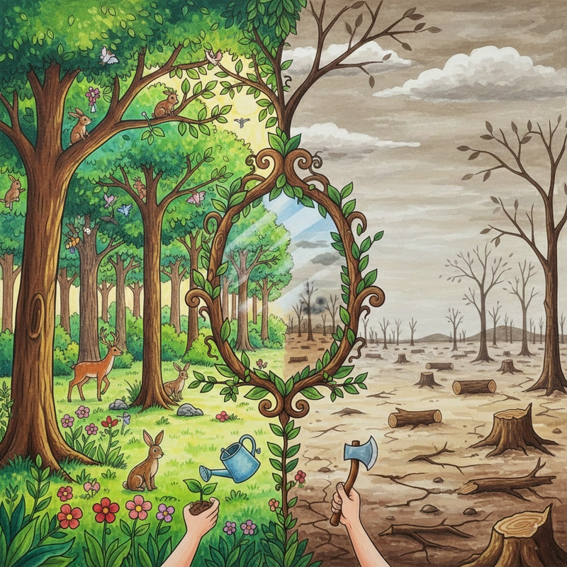 Tranh phong cảnh rừng truyền thông điệp bảo vệ