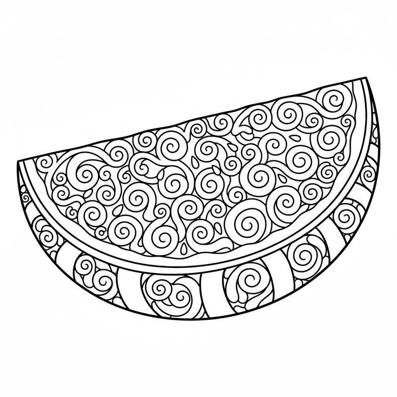 Tranh quả dưa hấu tô màu đẹp