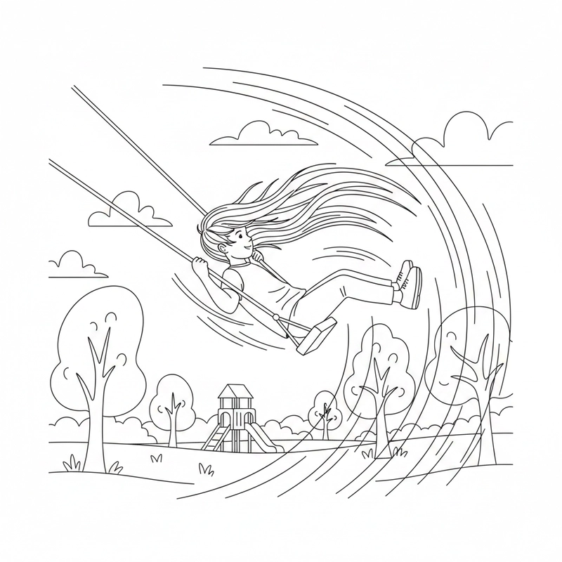 Tranh rỗng tô màu xích đu phù hợp mọi lứa tuổi