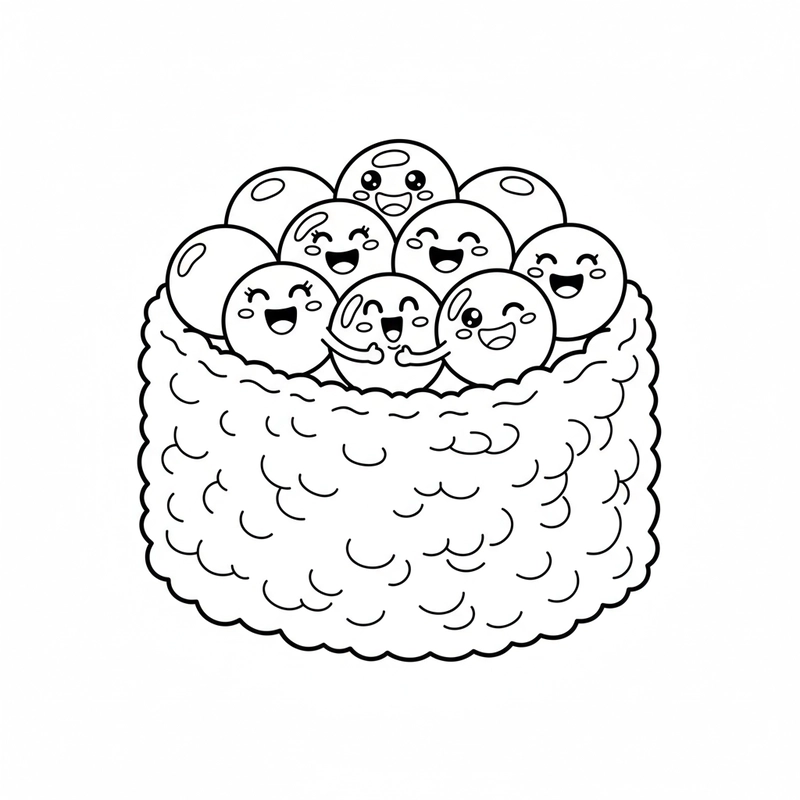 Tranh sushi cute đáng yêu