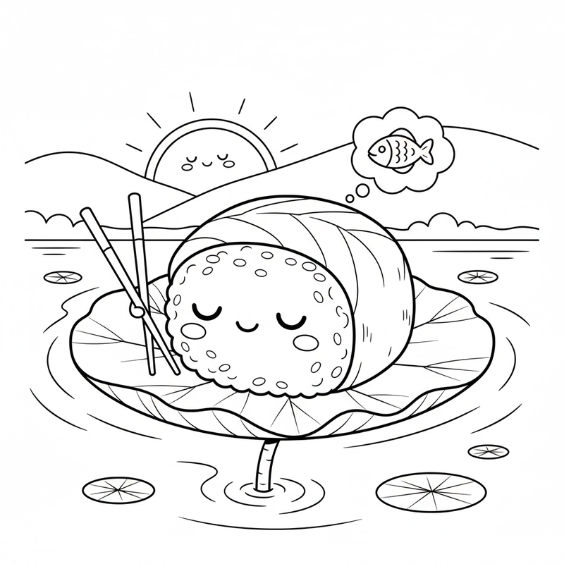 Tranh sushi ngộ nghĩnh cho bé