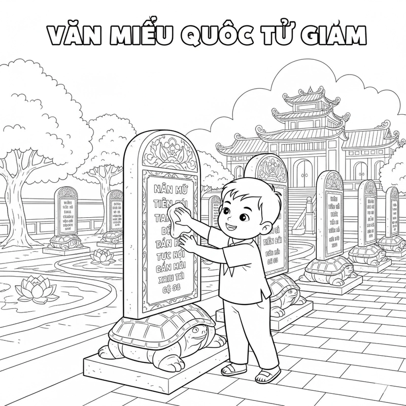 Tranh tập tô Văn Miếu Quốc Tử Giám