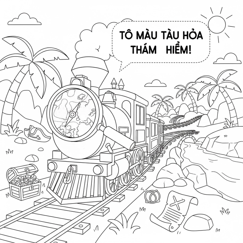 Tranh tàu hỏa đẹp cho bé