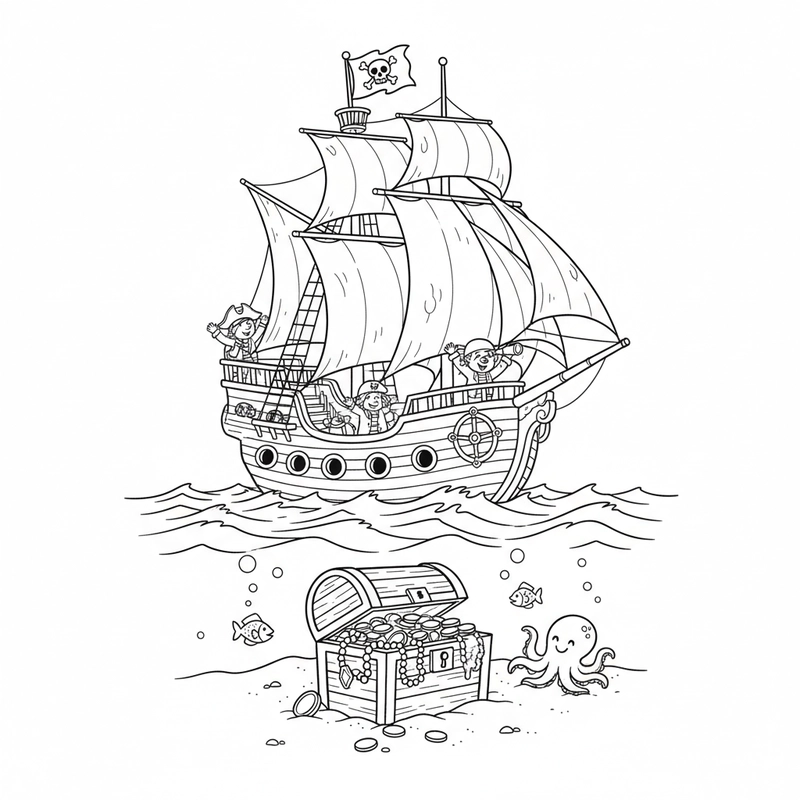 Tranh tàu thủy đáng yêu