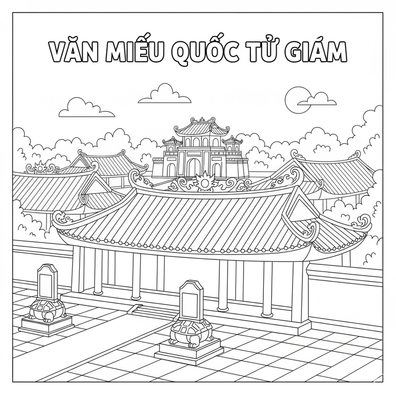 Tranh tô Văn Miếu Quốc Tử Giám sáng tạo