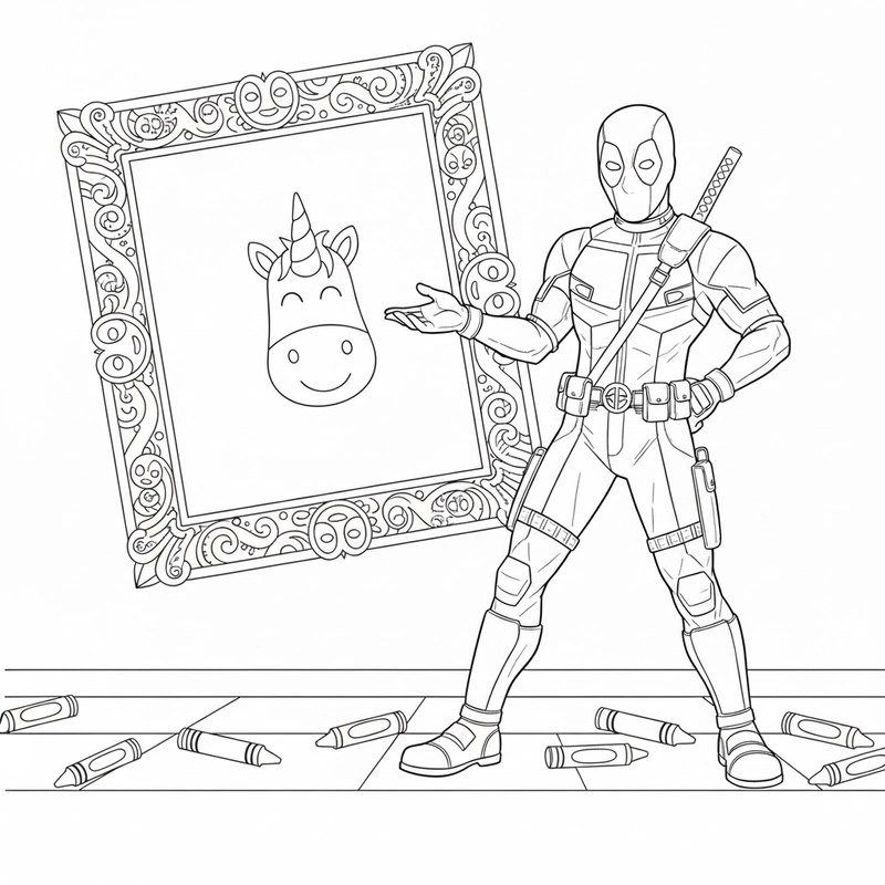 Tranh tô màu Deadpool cho bé trai