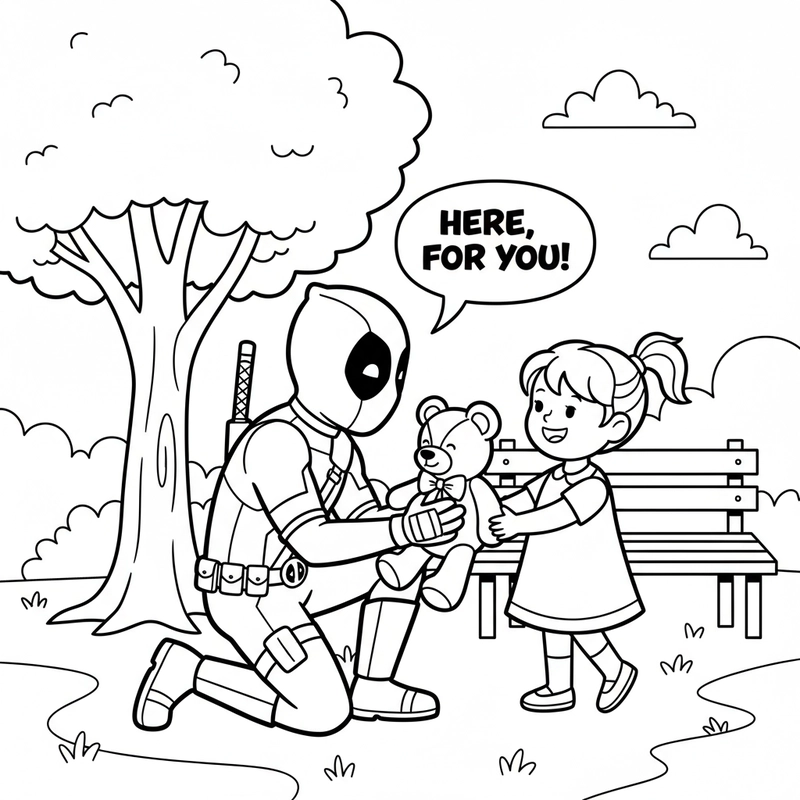 Tranh tô màu Deadpool hấp dẫn