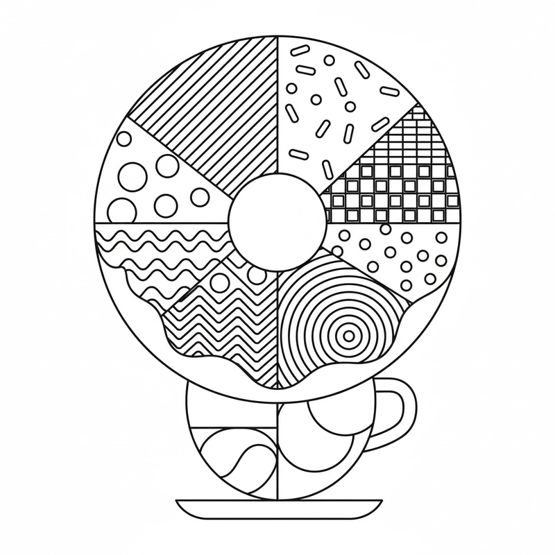 Tranh tô màu Donut sinh động