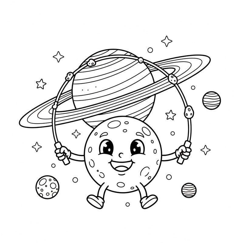 Tranh tô màu Hệ Mặt Trời dạng đơn giản