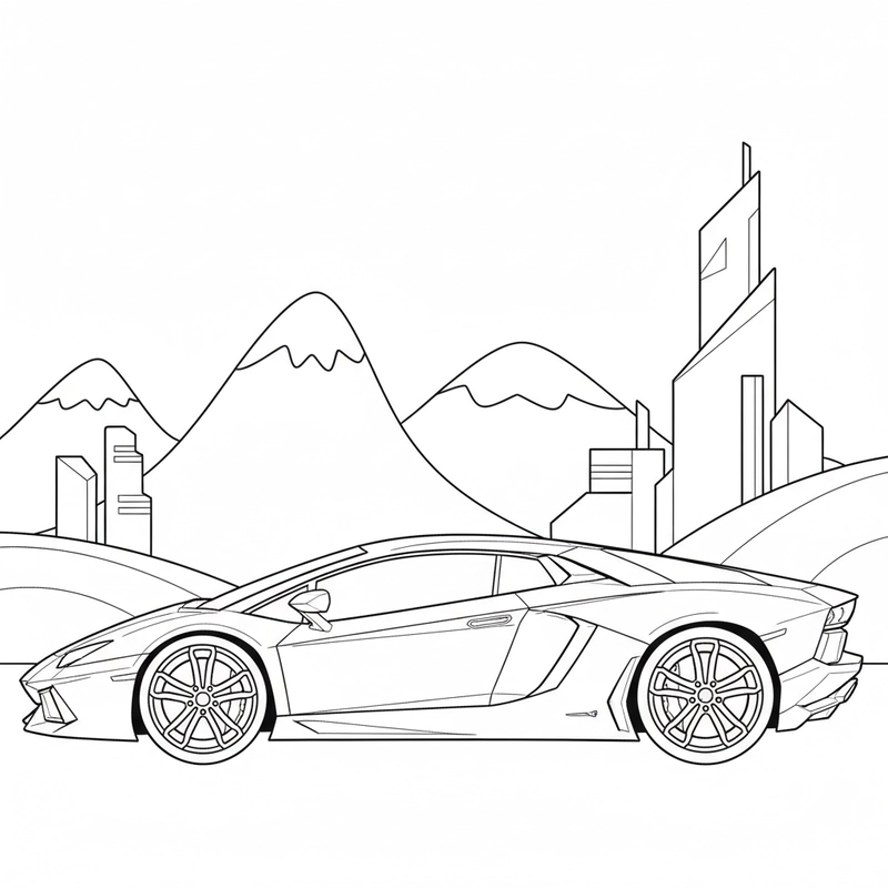 Tranh tô màu Lamborghini hiện đại