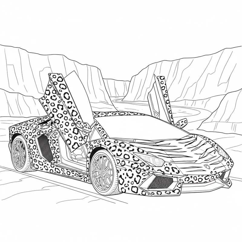 Tranh tô màu Lamborghini phong cách