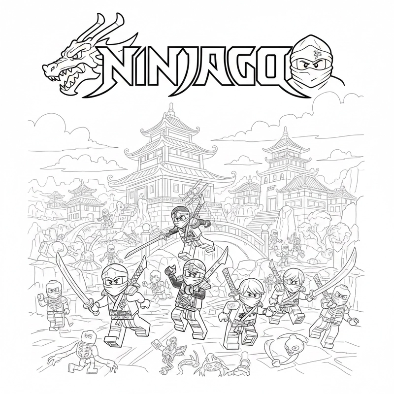 Tranh tô màu Ninjago miễn phí