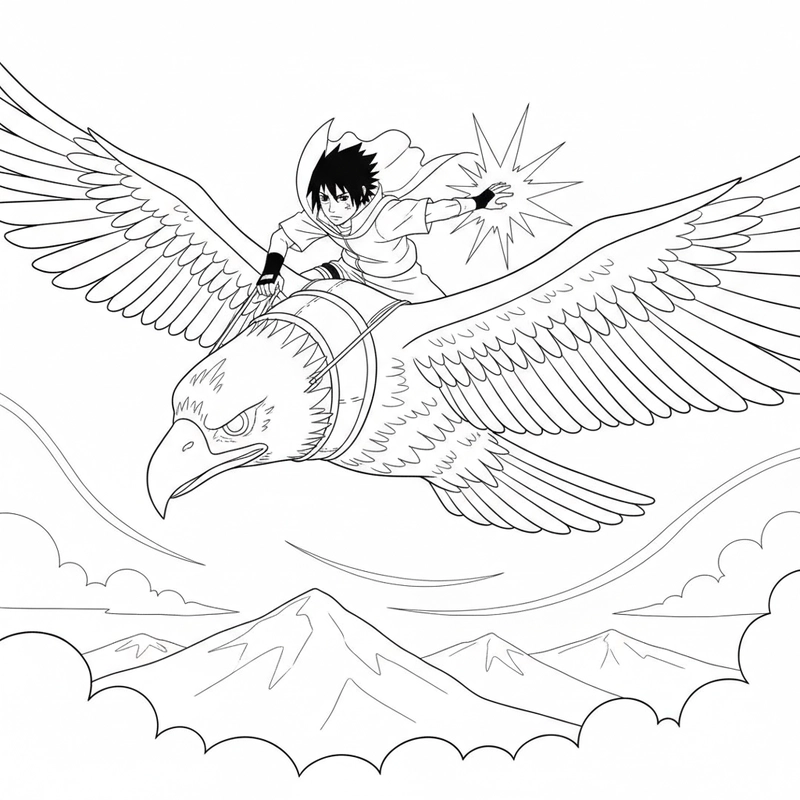 Tranh tô màu Sasuke Lục Đạo