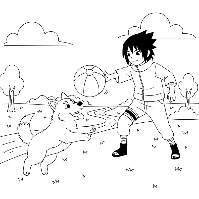 Tranh tô màu Sasuke cực ngầu