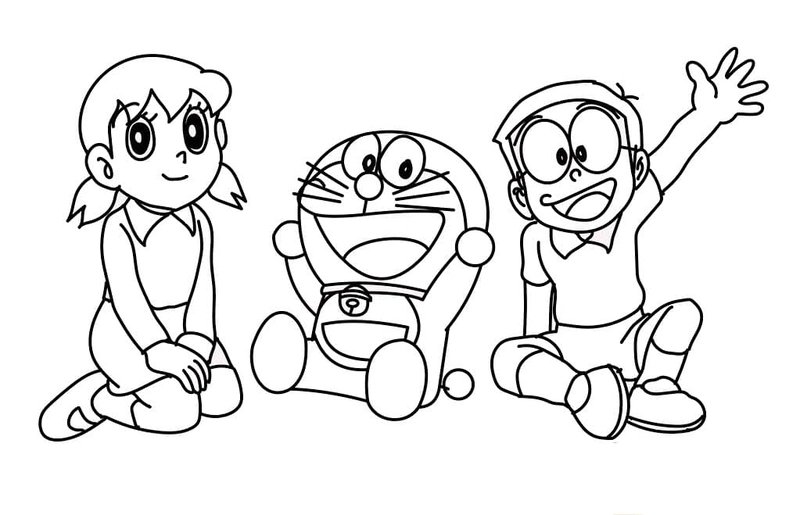 Tranh tô màu Shizuka ngộ nghĩnh bé thích