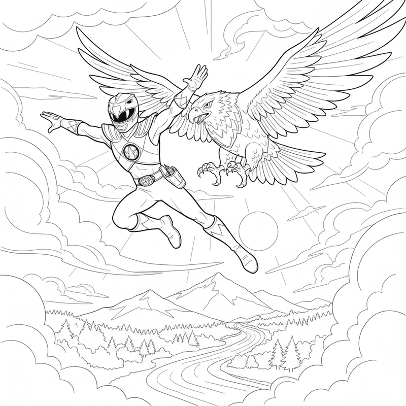 Tranh tô màu Siêu Nhân Gao phù hợp bé trai