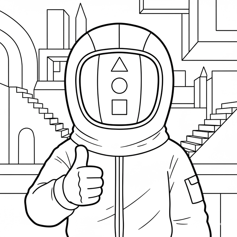 Tranh tô màu Squid Game đơn giản