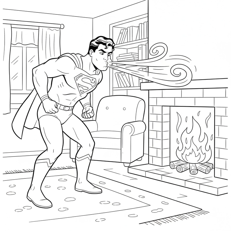 Tranh tô màu Superman cho bé sáng tạo