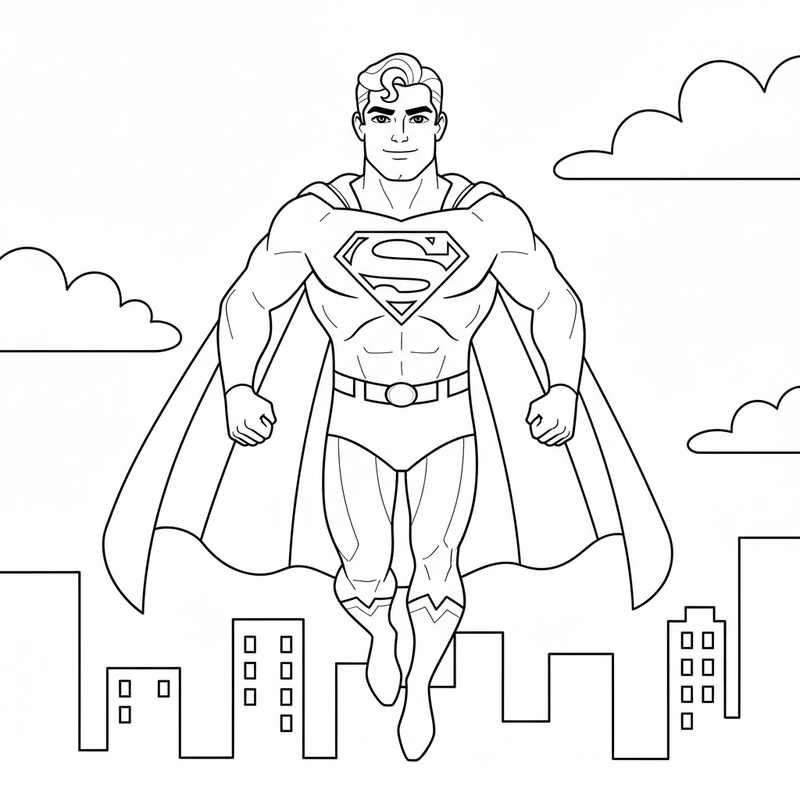 Tranh tô màu Superman đẹp và rõ nét