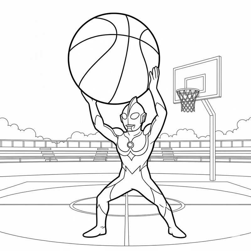 Tranh tô màu Ultraman đáng yêu cho bé trai