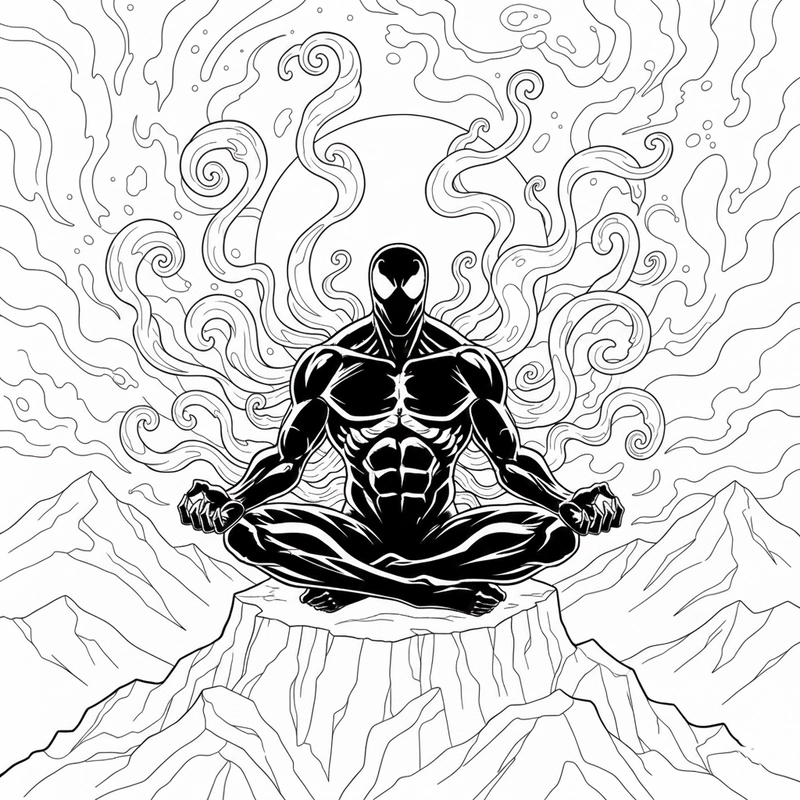 Tranh tô màu Venom độc đáo thuận tiện in ấn