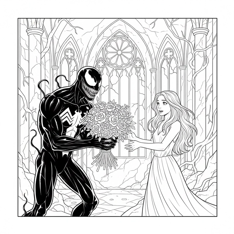 Tranh tô màu Venom phù hợp bé mê Marvel