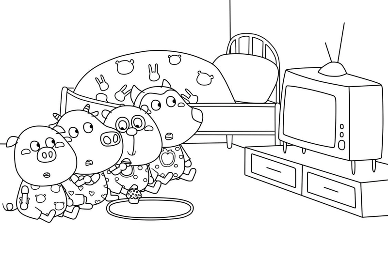 Tranh tô màu Wolfoo dễ thương cho bé tập tô