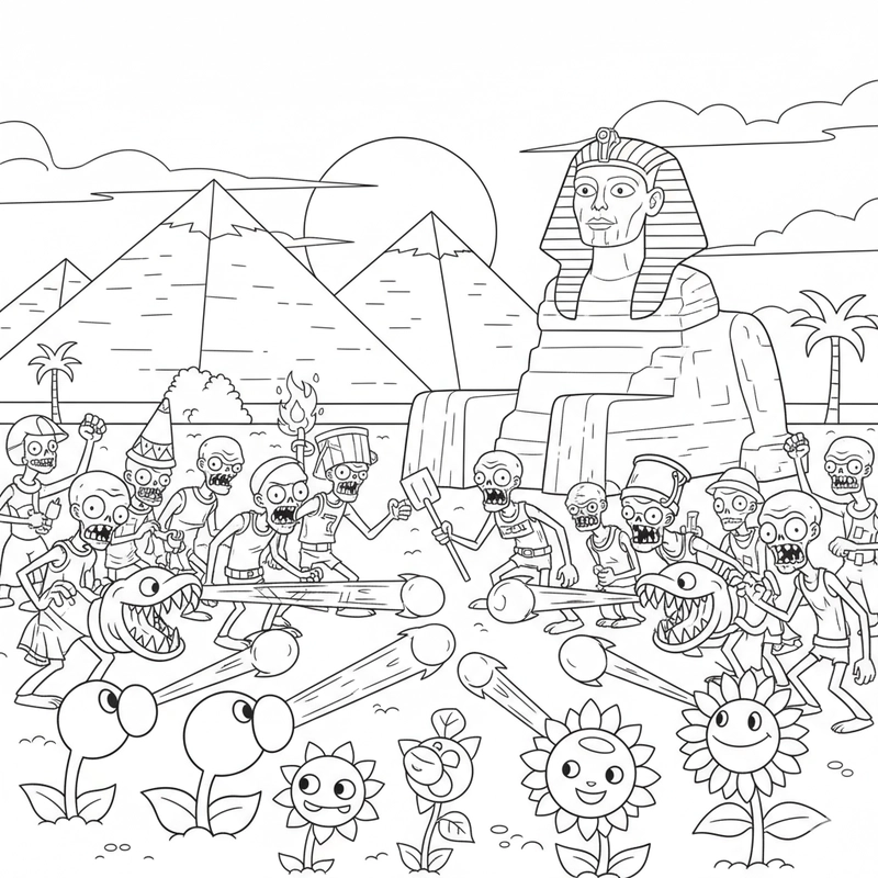 Tranh tô màu Zombie cute