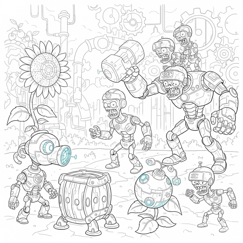 Tranh tô màu Zombie sáng tạo cho bé