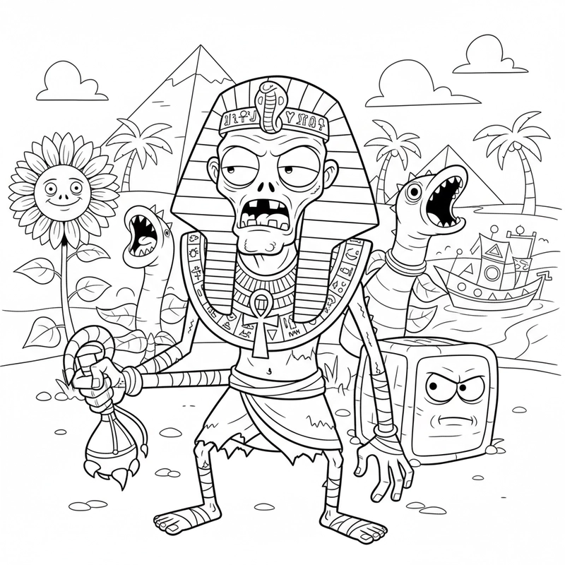 Tranh tô màu Zombie sáng tạo