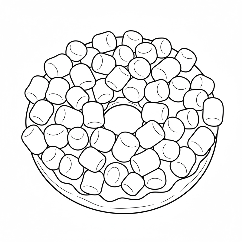 Tranh tô màu bánh Donut kem