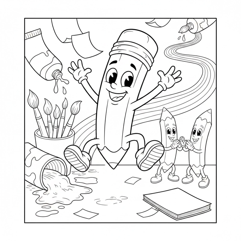 Tranh tô màu bút chì nhẹ nhàng, dễ tô