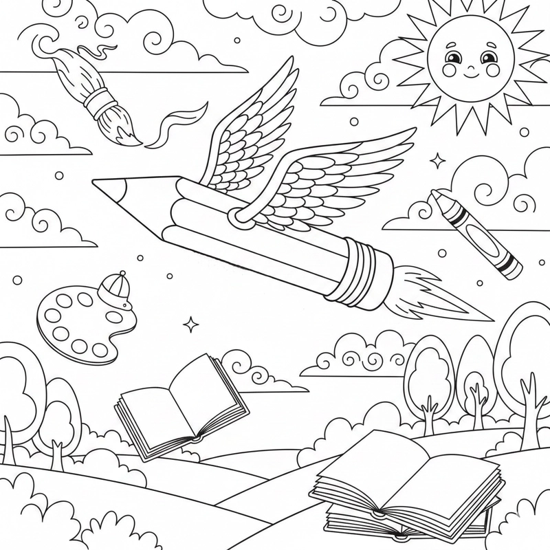 Tranh tô màu bút chì sáng tạo