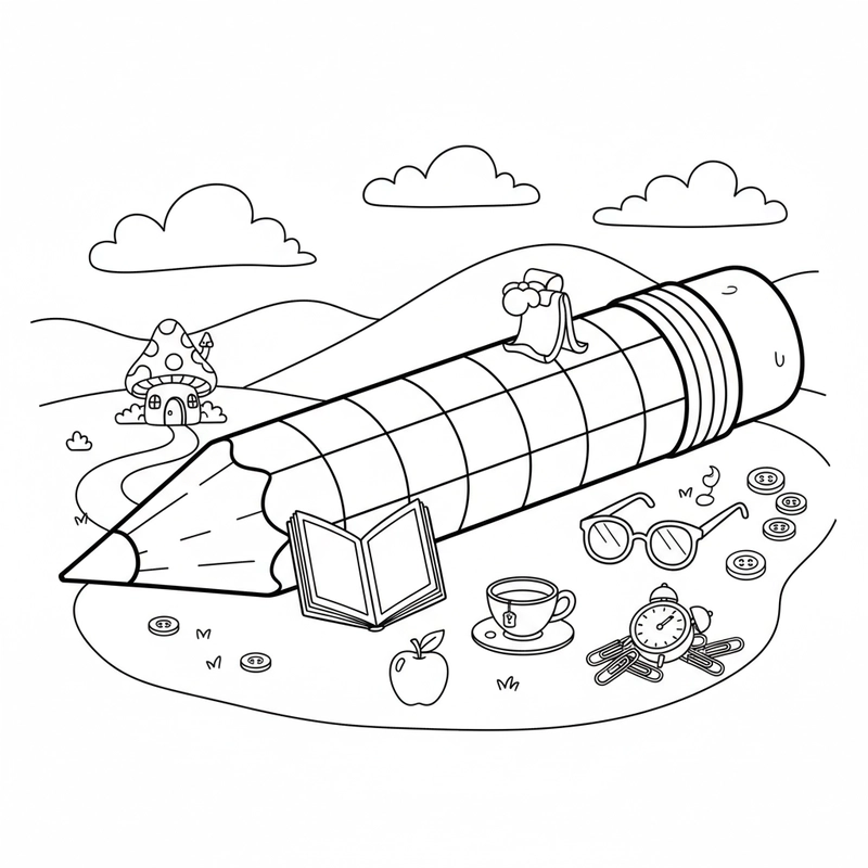 Tranh tô màu cái bút chì sinh động