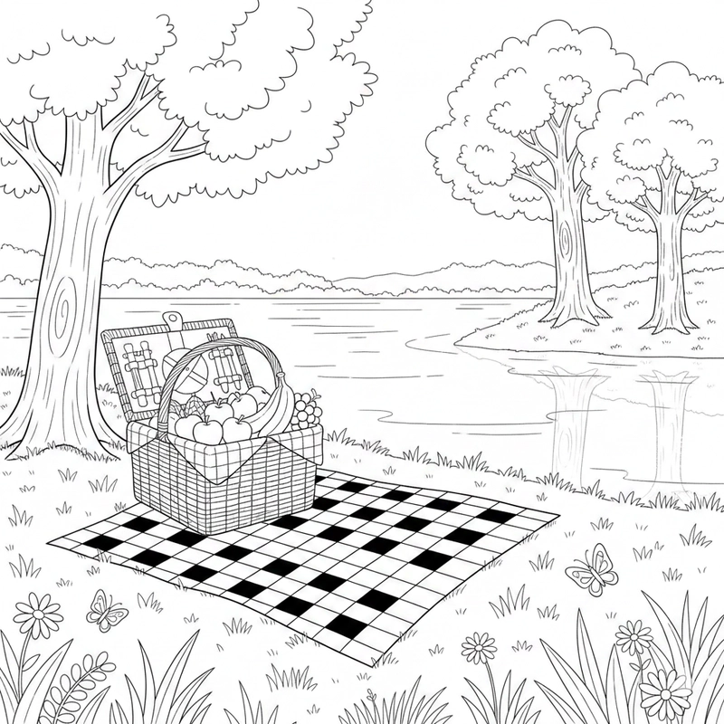 Tranh tô màu cái giỏ đa dạng mẫu