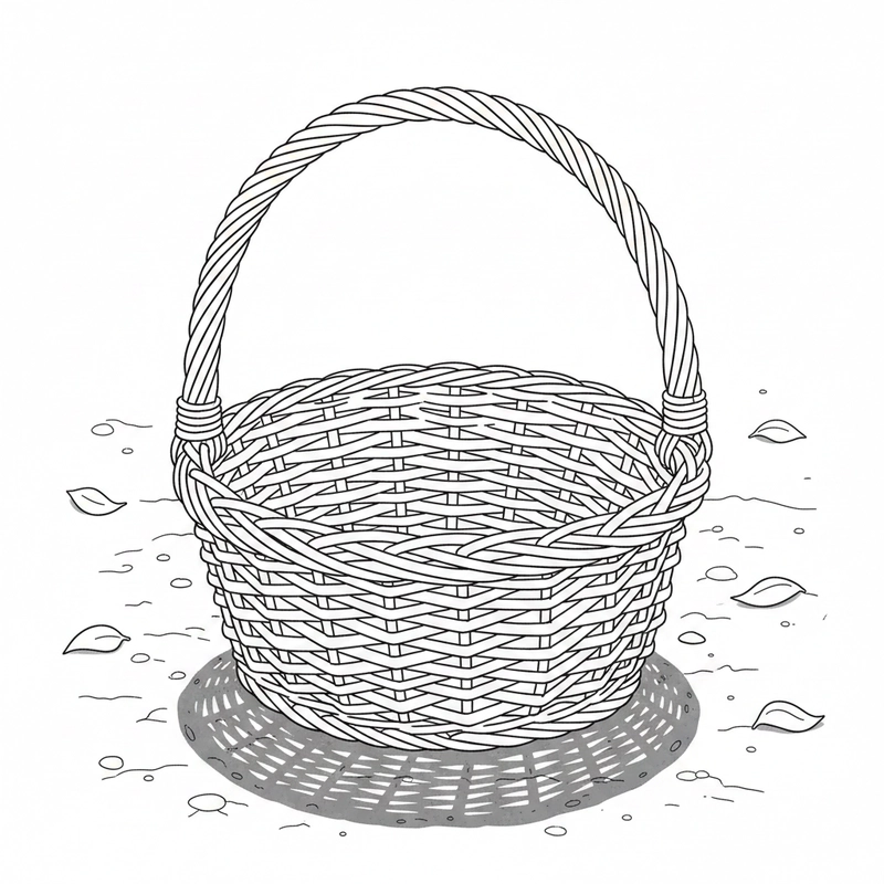 Tranh tô màu cái giỏ mộc mạc