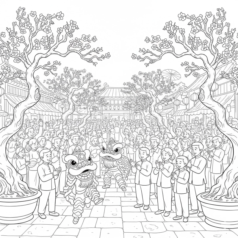 Tranh tô màu cành hoa mai nhiều kiểu dáng