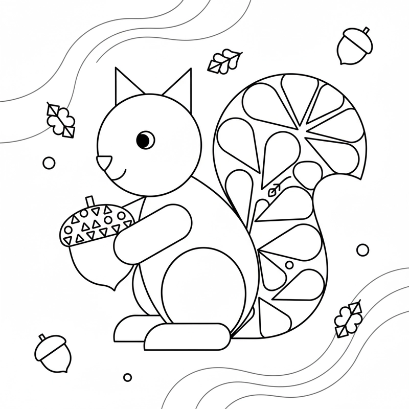 Tranh tô màu con Sóc sinh động