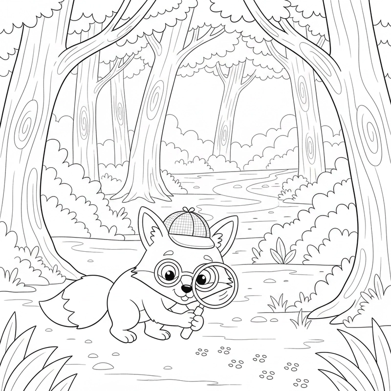 Tranh tô màu con cáo ngộ nghĩnh